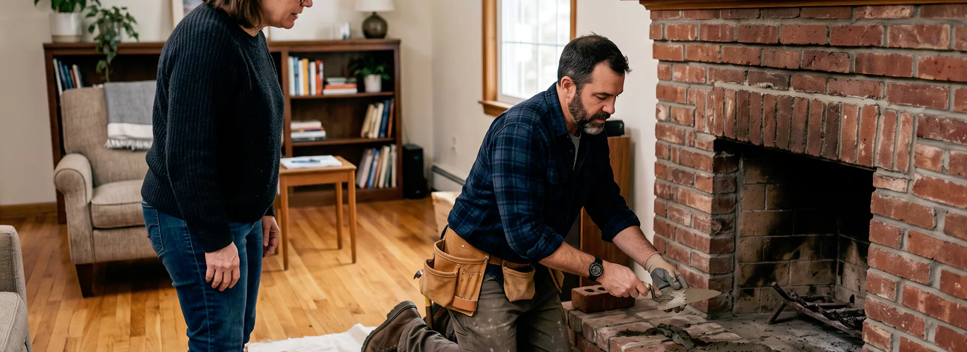 Brick Fireplace Repair in Upper Darby