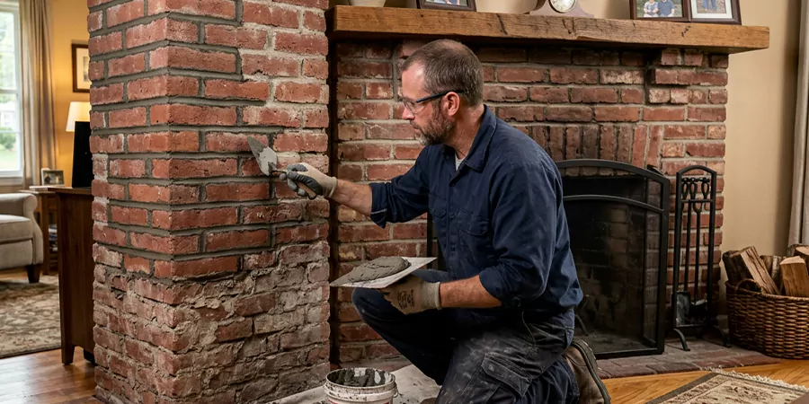 Repointing Brick Fireplace Upper Darby