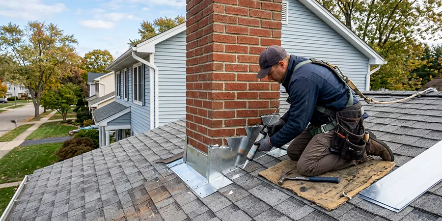 Roof and Chimney Flashing Leak Repair Upper Darby