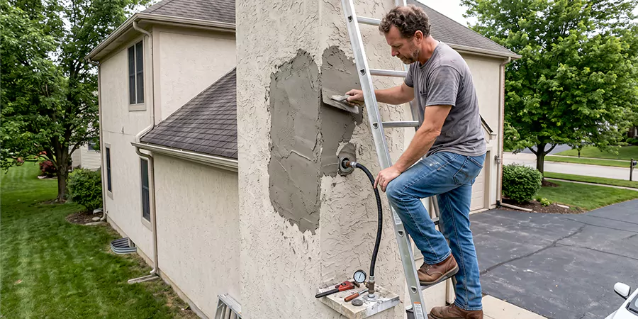 Gas and Stucco Chimney Repair Upper Darby