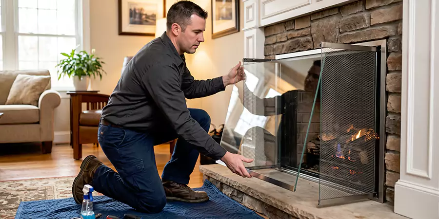 Fireplace Glass Panel and Screen Installation Upper Darby