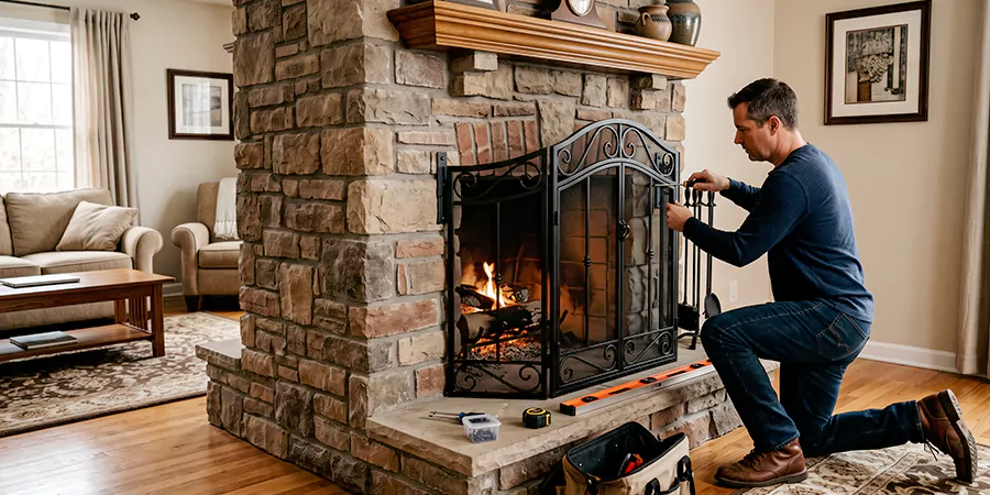 Custom and Decorative Fireplace Screen Installation Upper Darby