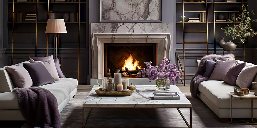 Modern Tile and Stone Fireplace Design Upper Darby
